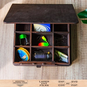 Sport Hunting Tackle Box - Laser Cut Out Unfinished Wood Craft Shape HNT8 Sport Hunting Tackle Box - Laser Cut Out Unfinished Wood Craft Shape HNT8