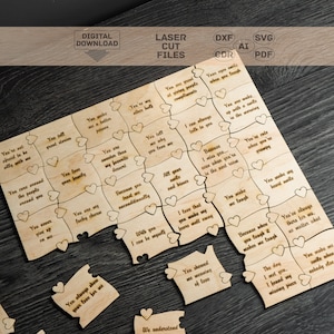 Powody, dla których cię kocham puzzle svg, Powody, dla których cię kocham svg, Powody, dla których cię kocham wzór, Powody, dla których cię kocham cięcie laserowe