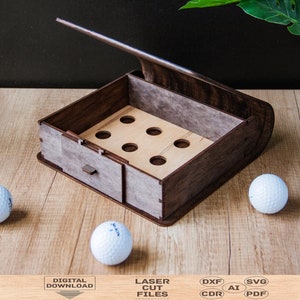Golf ball holder svg, Golf ball box svg, Wood golf ball box svg, Golf ball box svg, Golf ball holder pdf, Golf ball holder dxf