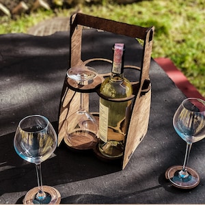 Glasses holder stand laser cut, Bottle holder laser cut, Wine bottle holder laser cut, Wine holder pattern, Wine holder svg