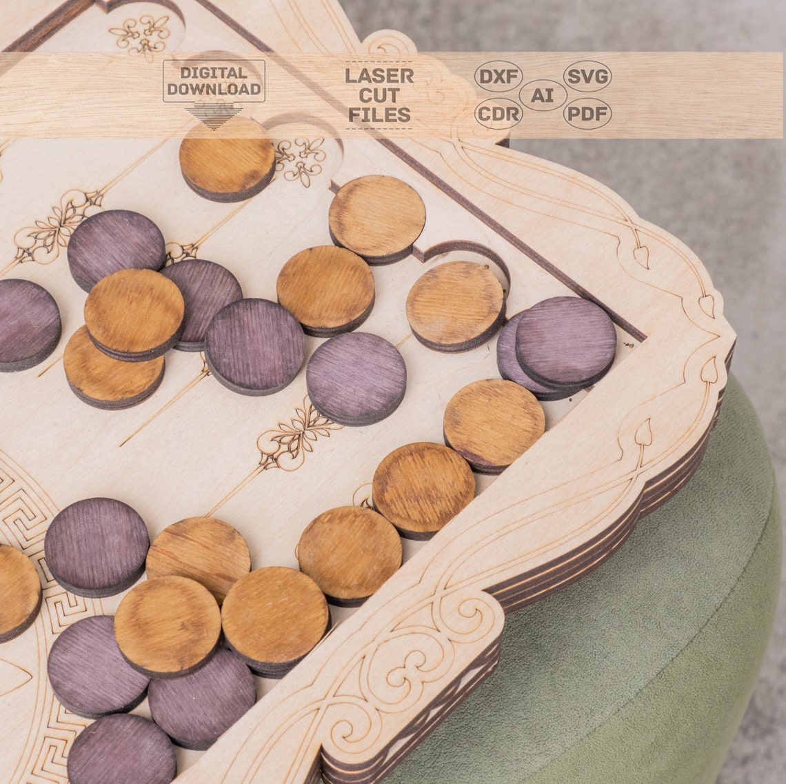 Backgammon Svg, Backgammon Laser Cut, Backgammon Pattern, Wooden ...