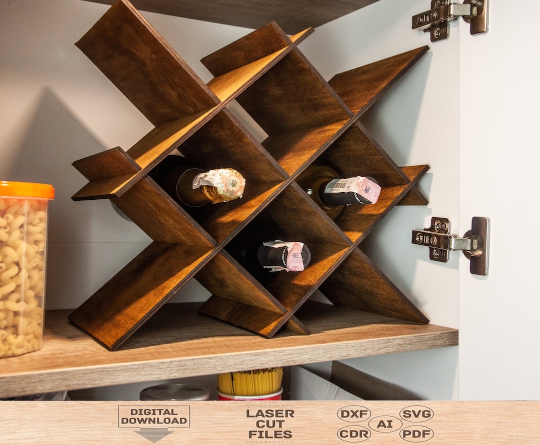 Wine Holder Svg, Wine Holder Pdf, Wine Holder Dxf, Bottle Holder Svg, Bottle Holder Dxf, Bottle