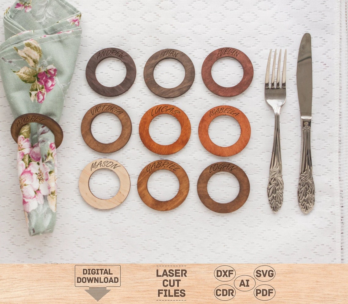 Napkin Ring Holder Svg Napkin Holder Svg Napkin Ring File Etsy