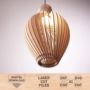 Bloom Table Lamp - laser-cut plywood pattern shade - Alien…