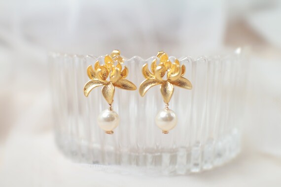 Lotus drop shop earrings