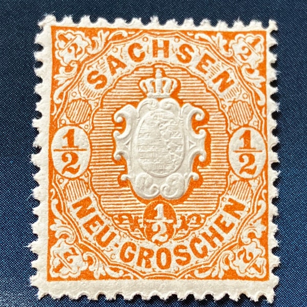 Sachsen Stamp, Neu Groschen Germany Stamp Half Ngr, Crafts Antique Stamps, philately