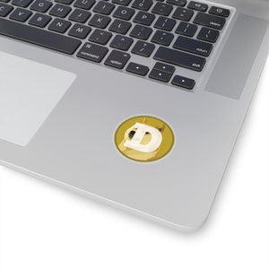 Dogecoin Logo Stickers, Crypto Merch