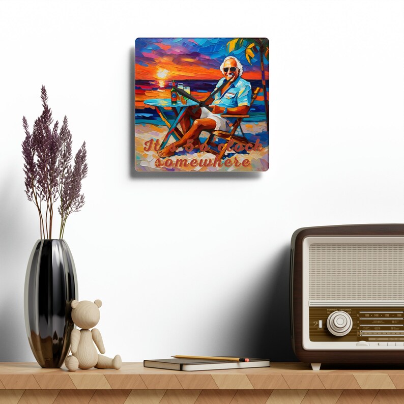 Jimmy Buffett Wall Clock 'it's 5 O'clock Etsy