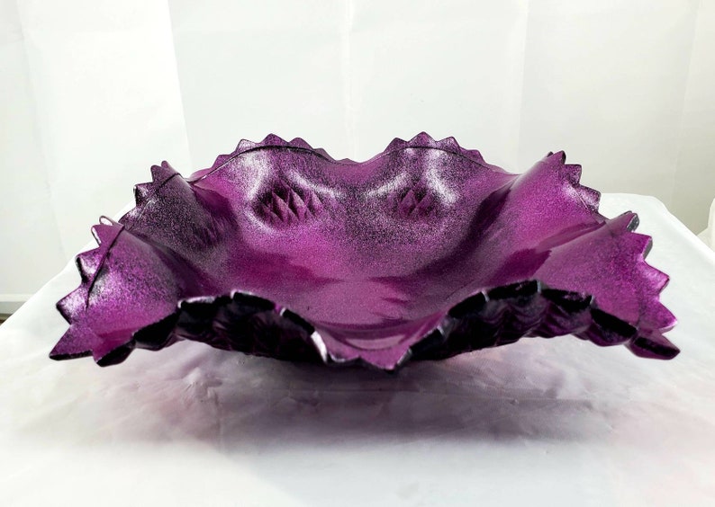 Metallic black /& violet groovy ashtray
