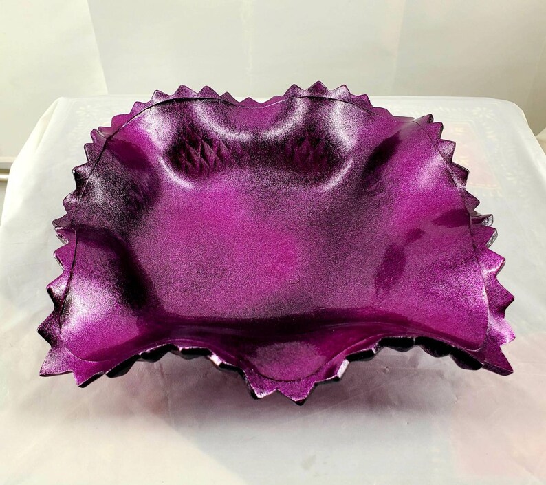 Metallic black /& violet groovy ashtray