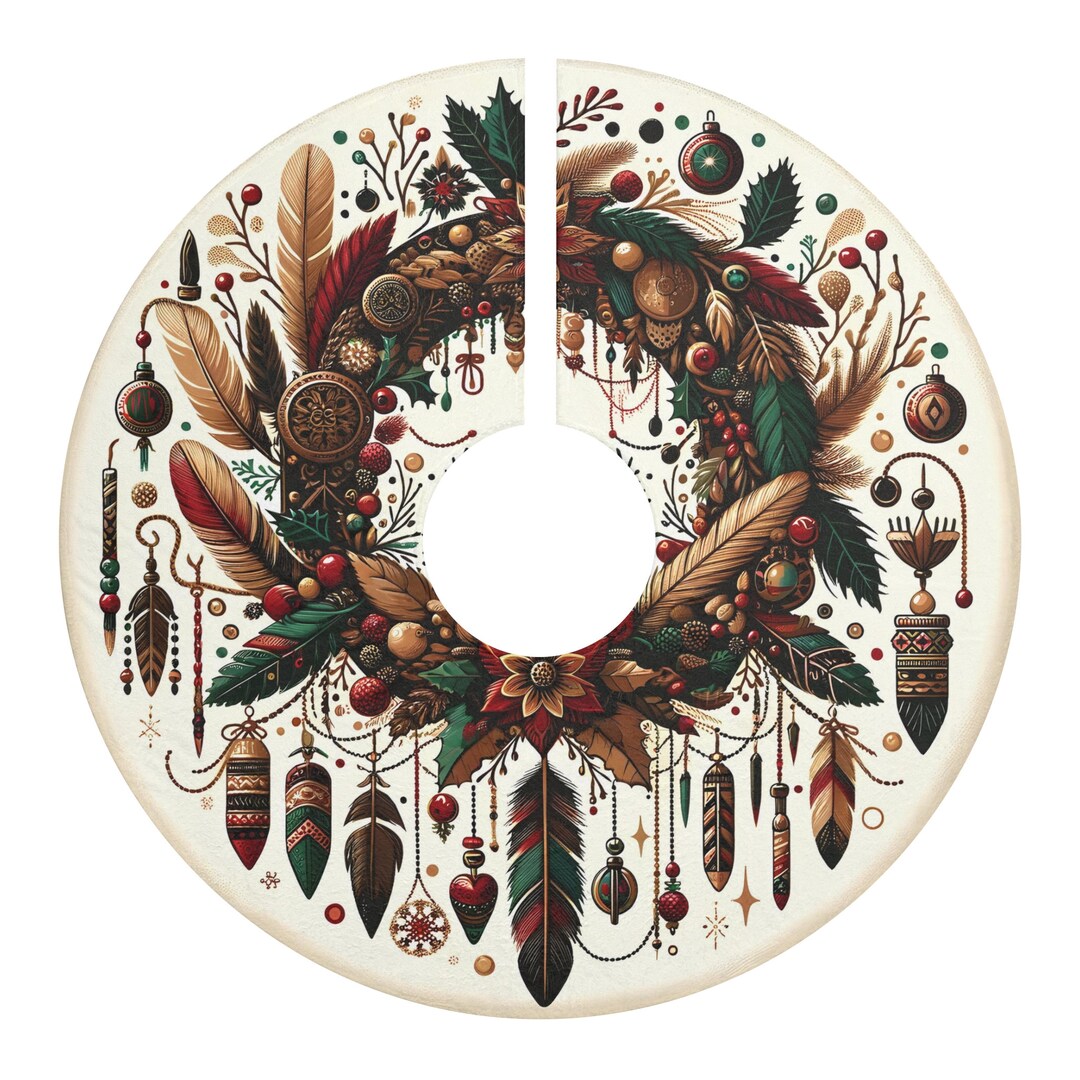 Bohemian Christmas Tree Skirt Boho Chic Holiday Decor Soft Etsy