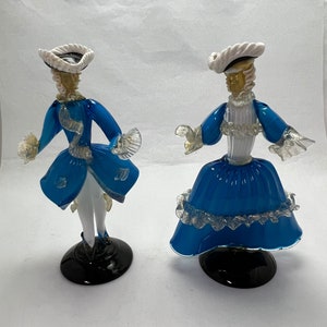 Murano Elegant Gentlemen and Woman / Vintage Murano Glass Figurines / TheShopsinUptown / DN/DG