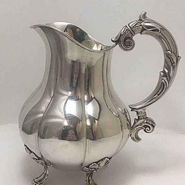 Carl M. Cohr Silver Pitcher With Flower Motif Handle And Feet #DN The Shops In Uptown