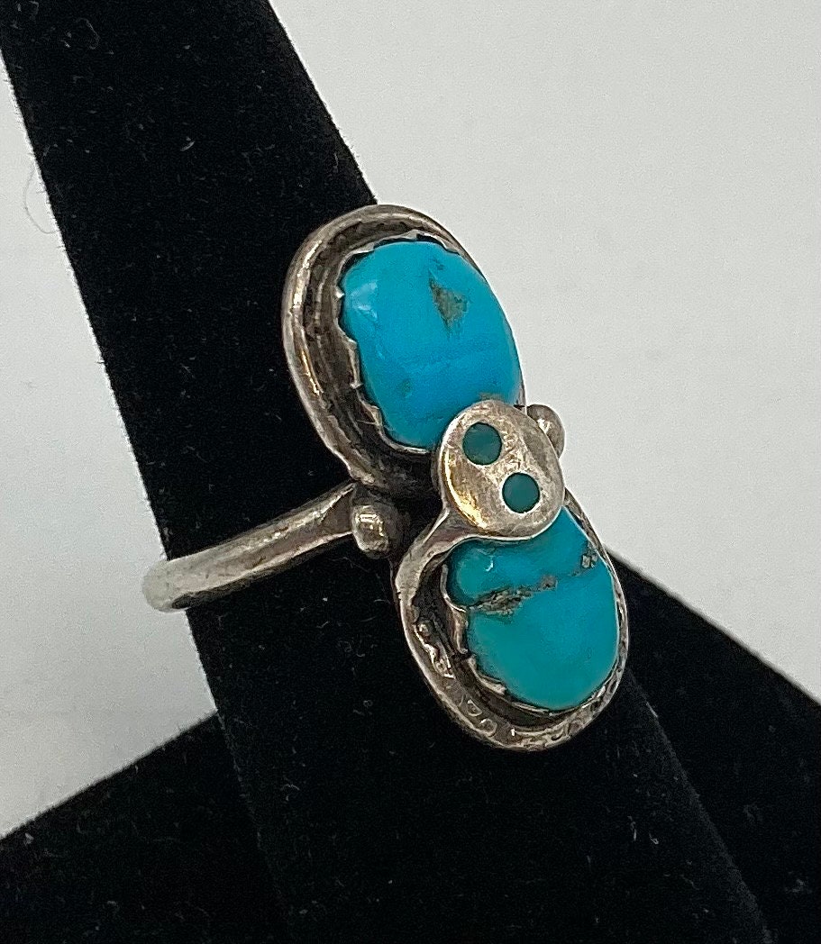 Effie Calavaza Signed Zuni Handmade Sterling Silver Snake Ring