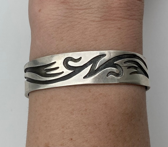 Native American Handmade Sterling Silver Cuff Bra… - image 1