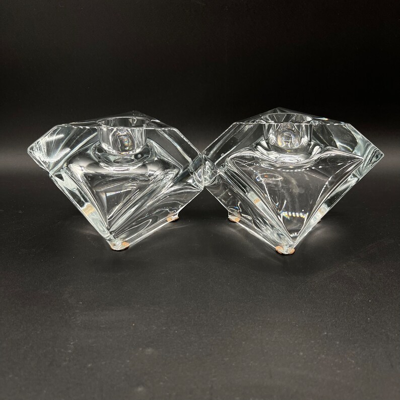 Pair of Tizo Crystal Tealight Candle Holders