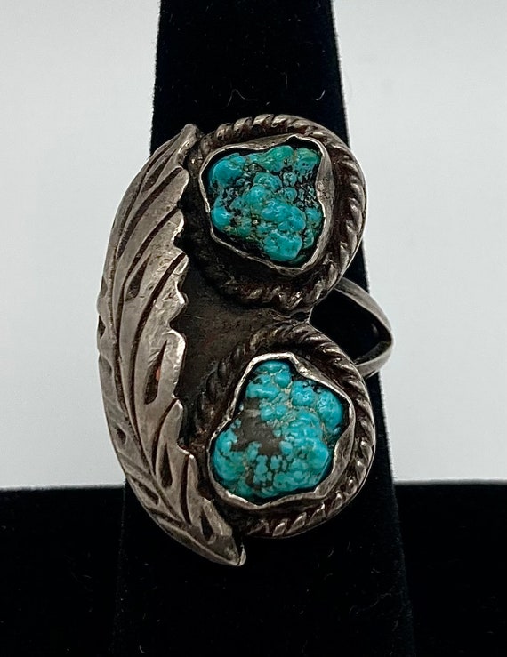 Museum Old Navajo Lone Mountain Turquoise Native American Jewelry Silver Fork Bracelet Museum Old Navajo Lone Mountain Turquoise Native American Jewelry Silver Fork Bracelet