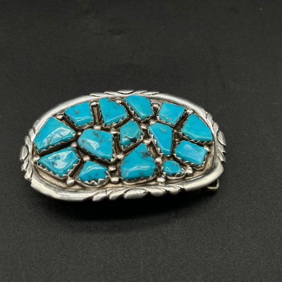 Signed Zuni Native American / Sterling Silver Tur… - image 6