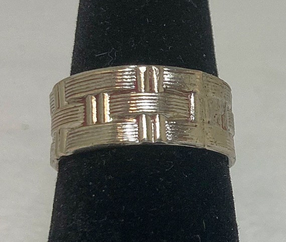 Sterling Silver Weave Pattern / Braided Wedding B… - image 1