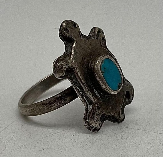 Turtle Ring / Native American Handmade Sterling S… - image 5