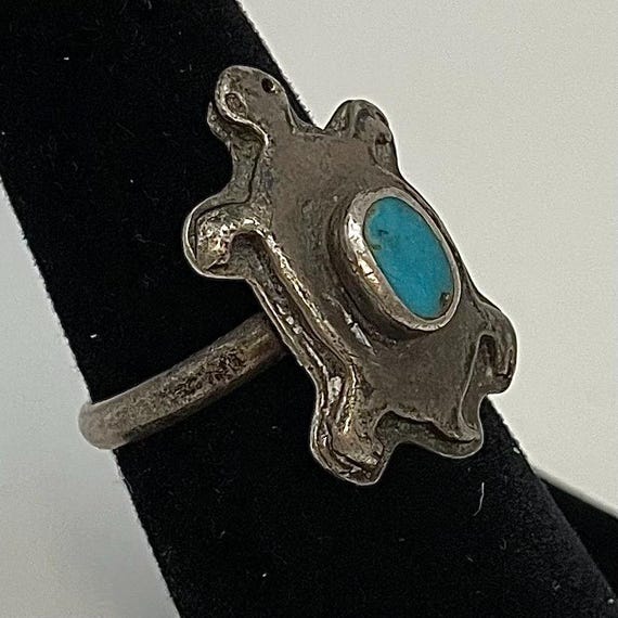 Turtle Ring / Native American Handmade Sterling S… - image 2