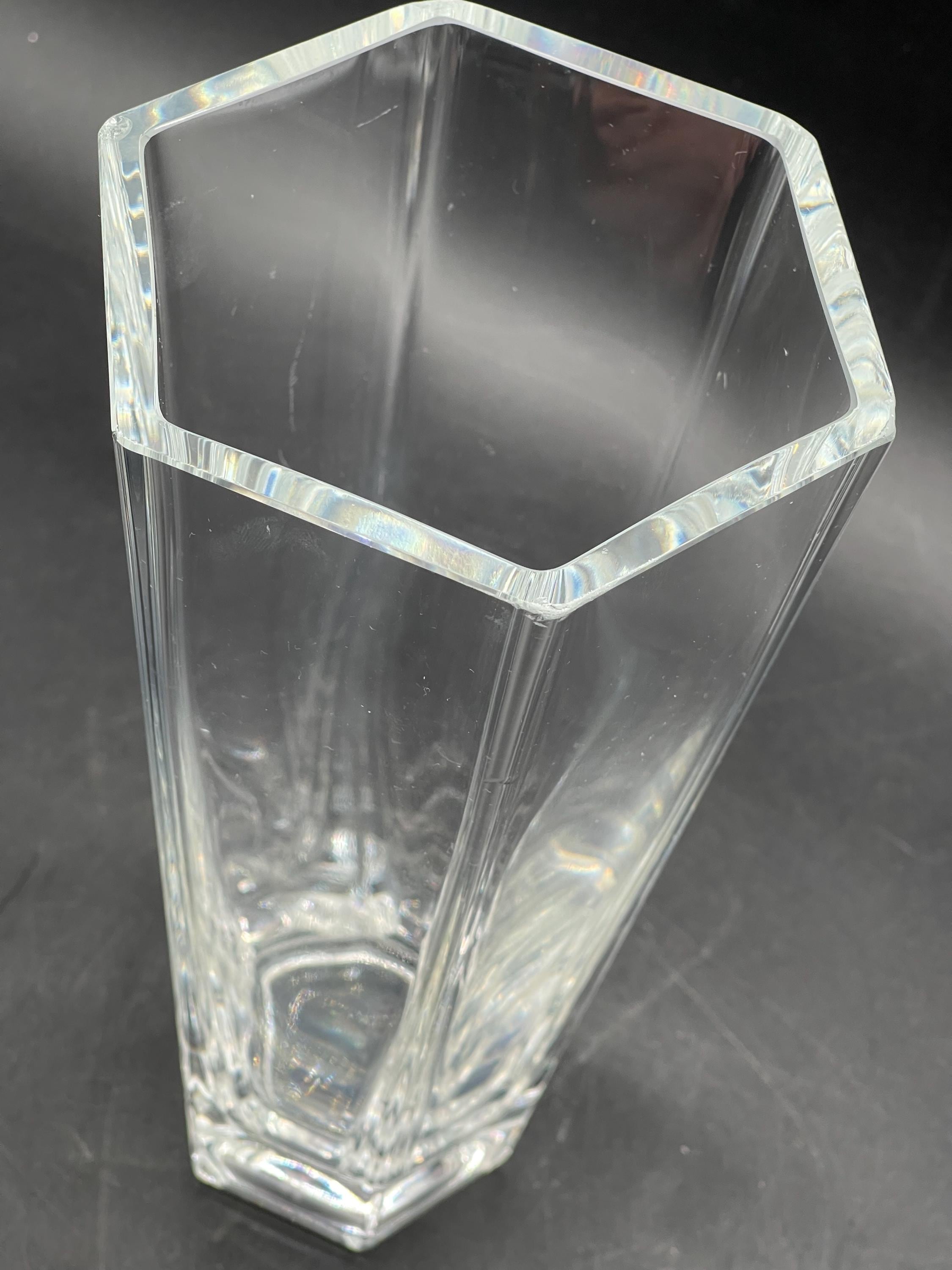 Tiffany & Co. Frank Lloyd Wright Hex Crystal Vase | Vintage Art