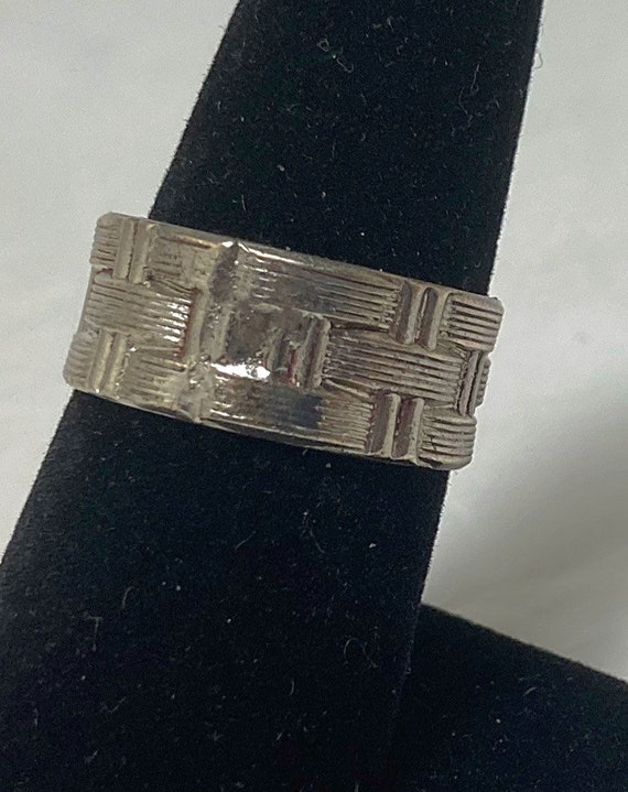Sterling Silver Weave Pattern / Braided Wedding B… - image 3