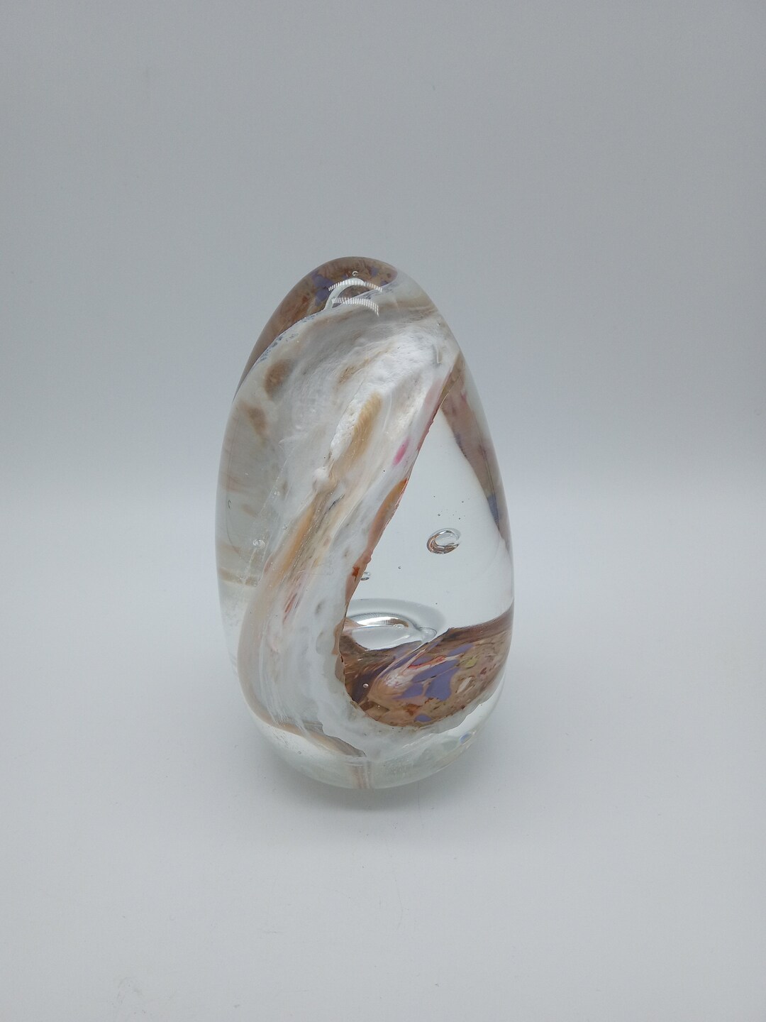 Signed Hand Blown Glass Paperweight/glass Paperweight/ Etsy