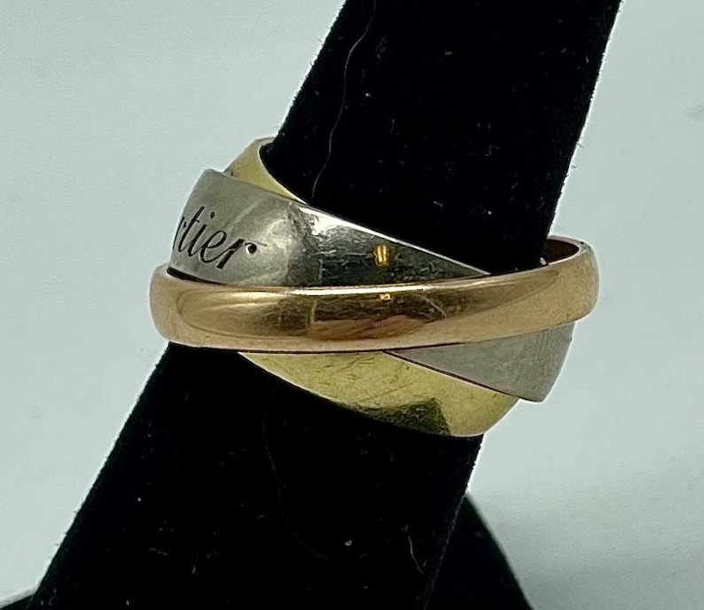 Cartier Tri-Colored 18 Karat Gold Trinity Ring With Yellow, White And Rose Gold Bands / Ring Size 6 1/2 #ST01 TheShopsInUptown Bild 3