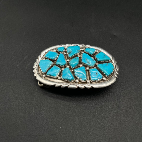 Signed Zuni Native American / Sterling Silver Tur… - image 4