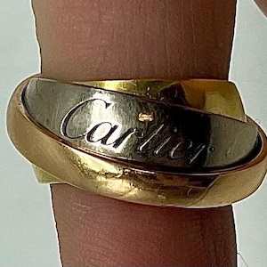 Cartier Tri-Colored 18 Karat Gold Trinity Ring With Yellow, White And Rose Gold Bands / Ring Size 6 1/2 #ST01 TheShopsInUptown Bild 10