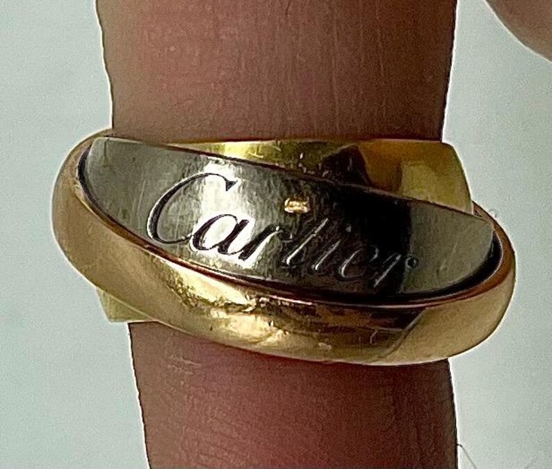 Cartier Tri-Colored 18 Karat Gold Trinity Ring With Yellow, White And Rose Gold Bands / Ring Size 6 1/2 #ST01 TheShopsInUptown Bild 10