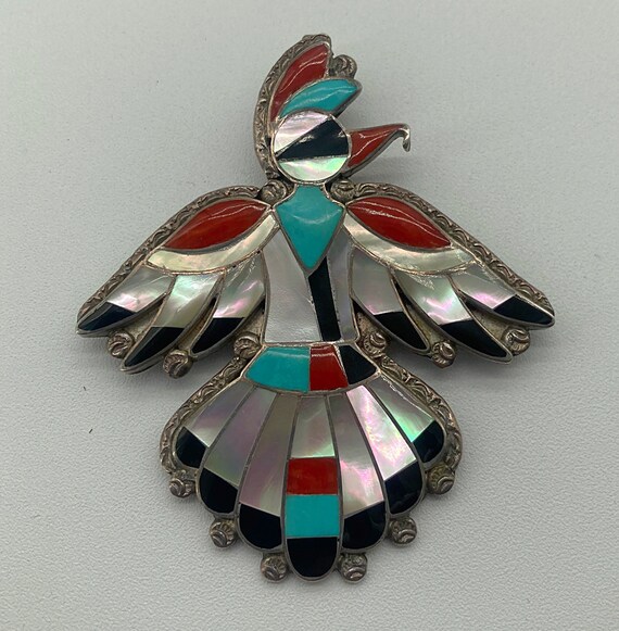 アクセサリー Zuni Handmade SM Zuni SM Signed Sterling Silver Channel Inlay Delicate Cuff