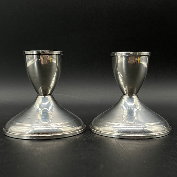 Vintage Pair of Mid-Century Sterling Candlestick Holders / Weighted Sterling Silver / by Duchin Creations / TheShopsInUptown DMT