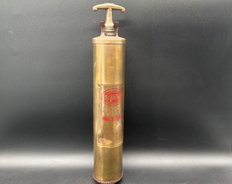 Vintage Brass Fire Extinguisher: General Quick Aid Soda Acid