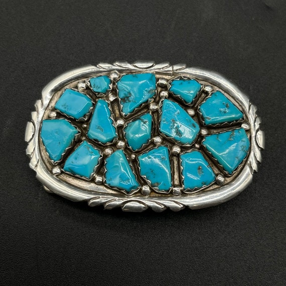 Signed Zuni Native American / Sterling Silver Tur… - image 10