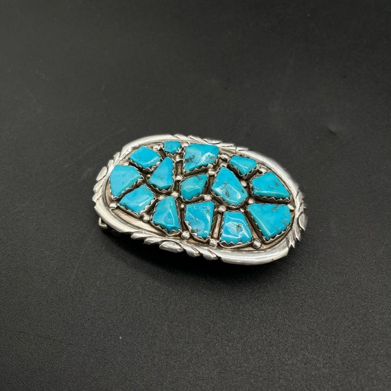 Signed Zuni Native American / Sterling Silver Tur… - image 5