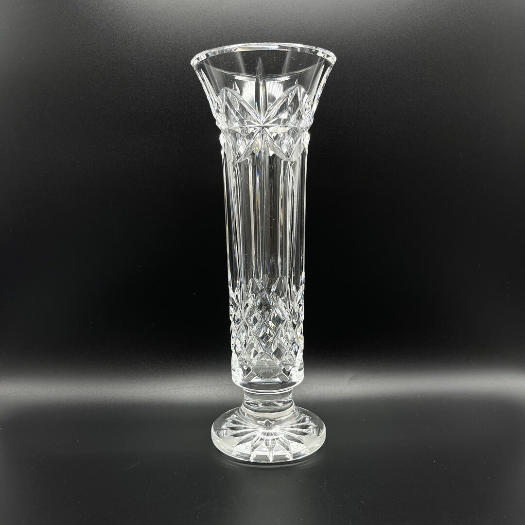 Vintage Waterford Crystal Bud Vase / Circa 96 Balmoral Cut Crystal 9