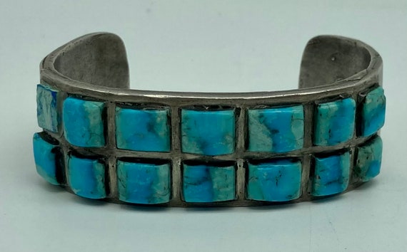 Fred Harvey Era Native American Handmade Ingot Sterling Silver Cuff Bracelet With 14 Square Shaped Turquoise Stones 135 Theshopsinuptown - Etsy Fred Harvey Era Native American Handmade Ingot Sterling Silver Cuff Bracelet With 14 Square Shaped Turquoise Stones 135 Theshopsinuptown - Etsy