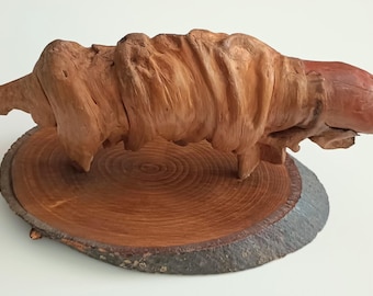 Unique Natural Driftwood Abstract Sculpture Signed