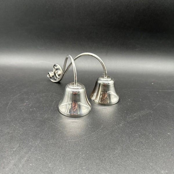 Carl F Christensen Sterling Silver Double Bells / Vintage Mid Century Sterling Silver Double Bells / TheShopsInUptown #DN