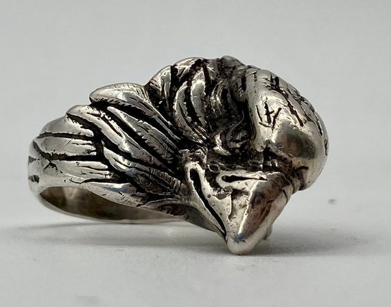 Large Heavy Gauge Sterling Silver Eagle Head Ring… - image 9