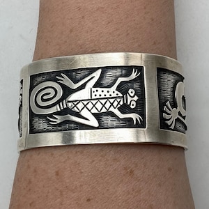 Native American Jewlry Hopi Thin Bracelet Tribal Sterling