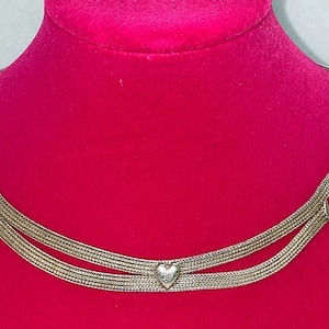 Vintage 925 Sterling Silver Choker Necklace With A Heart In The Center #DN TheShopsInUptown BSN