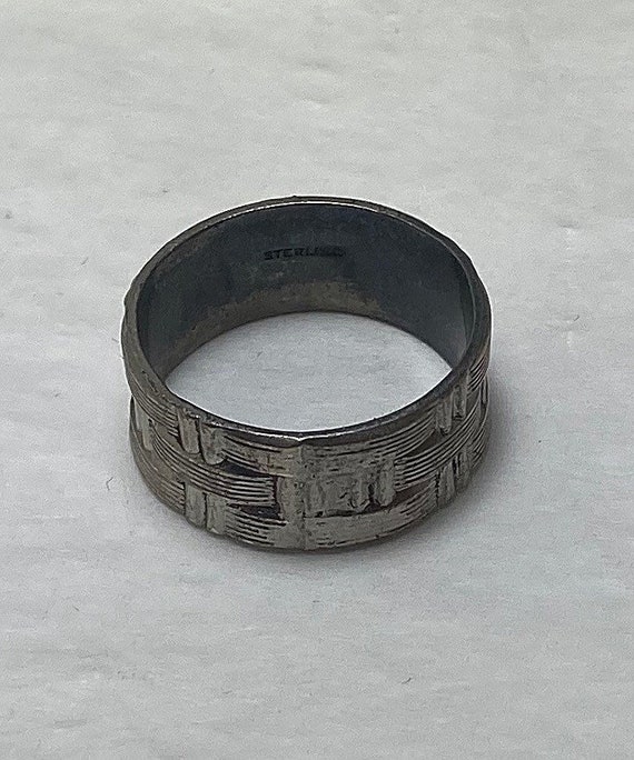 Sterling Silver Weave Pattern / Braided Wedding B… - image 4