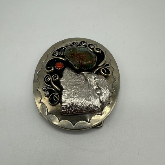 Native American Nickel Silver Eagle Turquoise and… - image 4