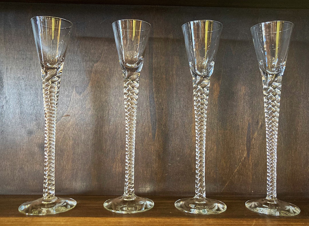 Set of 4 Air Twist Tall Cordial Glasses 99 Etsy