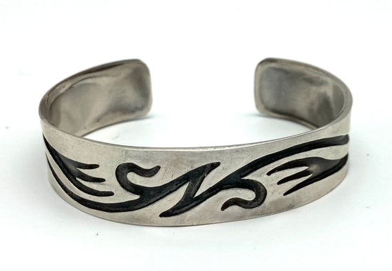 Native American Handmade Sterling Silver Cuff Bra… - image 8