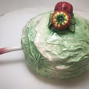 Hand Painted Cabbage Soup Tureen With Apple Handle And Spoon #DN The Shops In Uptown