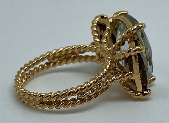 Large 14 Karat Gold Ring With Rectangular Shaped … - image 7